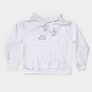 cartoon hands gloves Kids Hoodie